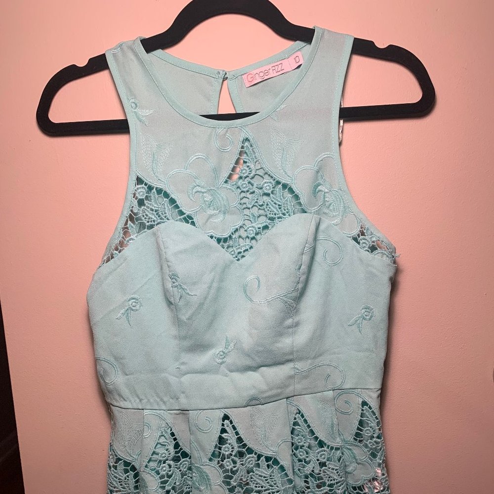 Ginger Fizz Turquoise Lace Top